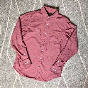 Banana Republic Red Micro Plaid Button Down Shirt